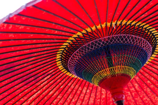 Japanese traditional red paper umbrella