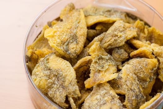 Delicious crispy fish skin snack