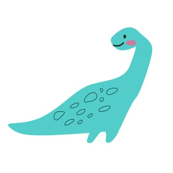Coelophysis dinosaur isolated vector illustration on white background. Cute childrens animal for poster, print for clothes, textile, nursery design, stickers.