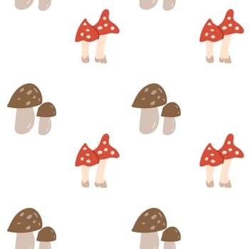 Fall thanksgiving pattern with autumn leaves and plants, animals. Cute fabric design. Thanksgiving day seamless background in traditional colors for clothes, textile, wrapping papers. Cute elements.