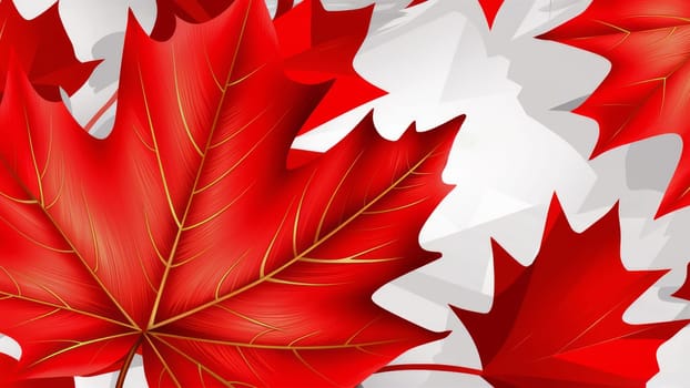 Detailed illustration of red maple leaves on a white background, symbolizing Canada. The image has a clean, modern design.