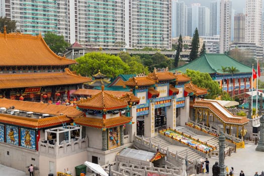 Hong Kong 29 March 2024: Wong Tai Sin temple in Hong Kong city