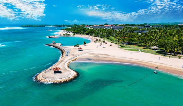 View of Nusa Dua resort area in the vicinity of Denpasar in southern Bali, Indonesia