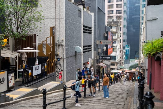Central, Hong Kong 01 April 2024:  Pottinger Street in Hong Kong