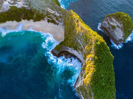 Airview of Kelingking Beach on Nusa Penida Island, Indonesia
