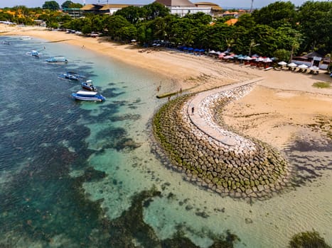 View of Mertasari Beach in Denpasar, Bali, Indonesia
