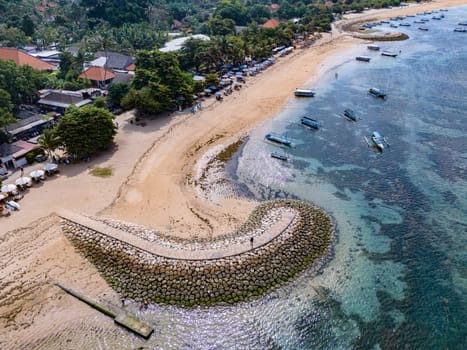View of Mertasari Beach in Denpasar, Bali, Indonesia