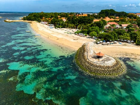 View of Mertasari Beach in Denpasar, Bali, Indonesia