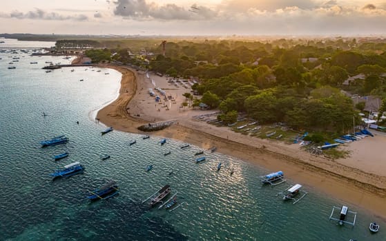 View of Sanur Beach in Denpasar, Bali, Indonesia