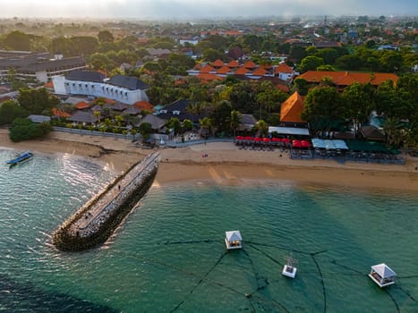 View of Sanur Beach in Denpasar, Bali, Indonesia