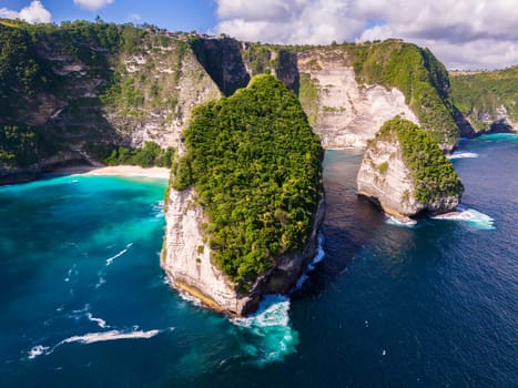 Airview of Kelingking Beach on Nusa Penida Island, Indonesia