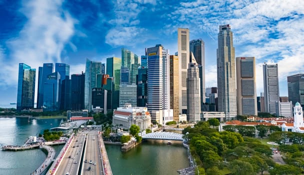 SINGAPORE - MAY 10, 2024: Business architecture of Singapore waterfront