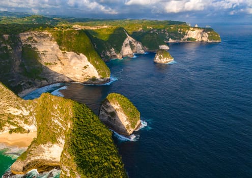 Airview of Kelingking Beach on Nusa Penida Island, Indonesia