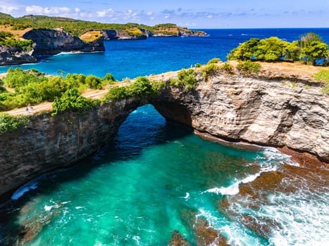 Airview of Broken Beach on Nusa Penida Island, Indonesia