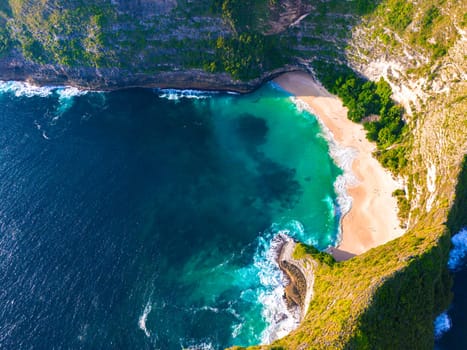 Airview of Kelingking Beach on Nusa Penida Island, Indonesia