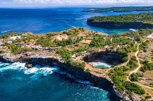 Airview of Broken Beach on Nusa Penida Island, Indonesia