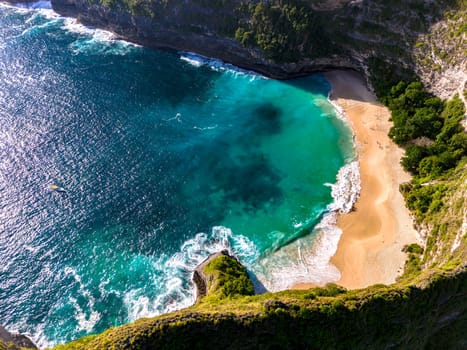 Airview of Kelingking Beach on Nusa Penida Island, Indonesia