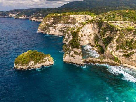 Airview of Diamond Beach on Nusa Penida Island, Indonesia
