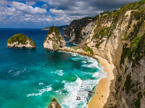 Airview of Diamond Beach on Nusa Penida Island, Indonesia