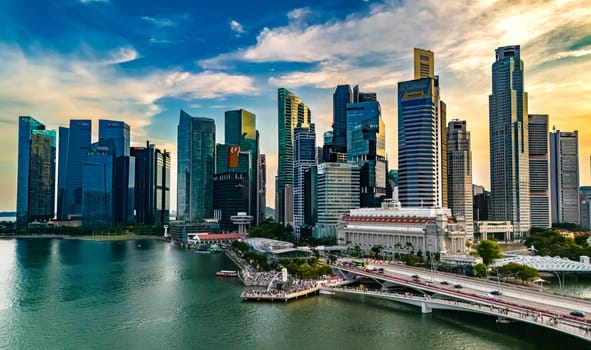 SINGAPORE - MAY 10, 2024: Business architecture of Singapore waterfront