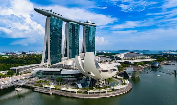 SINGAPORE - MAY 10, 2024: Marina Bay Sands and ArtScience Museum in Singapore