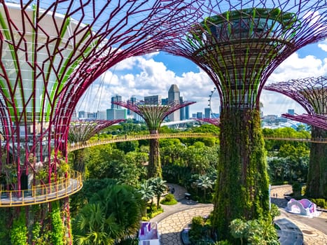 SINGAPORE - MAY 10, 2024: Gardens by the Bay, nature park in the Central Region of Singapore, adjacent to the Marina Reservoir