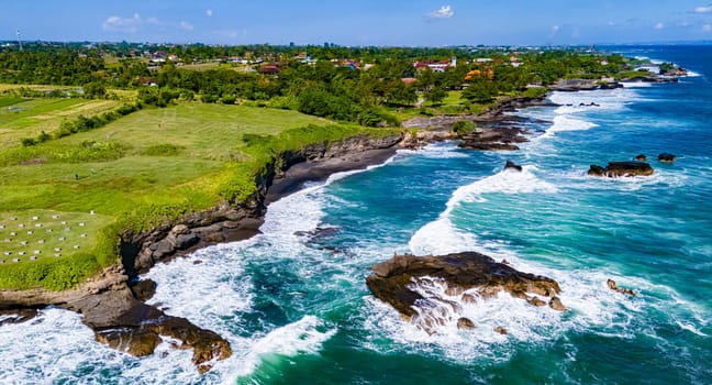 Cliff sea coast near Tanah Lot, Bali, Indonesia