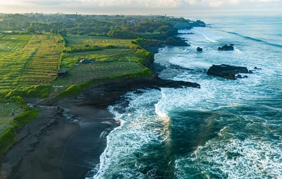 Cliff sea coast near Tanah Lot, Bali, Indonesia