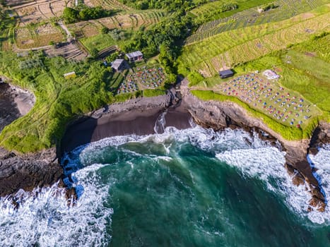 Cliff sea coast near Tanah Lot, Bali, Indonesia
