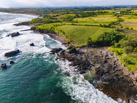 Cliff sea coast near Tanah Lot, Bali, Indonesia