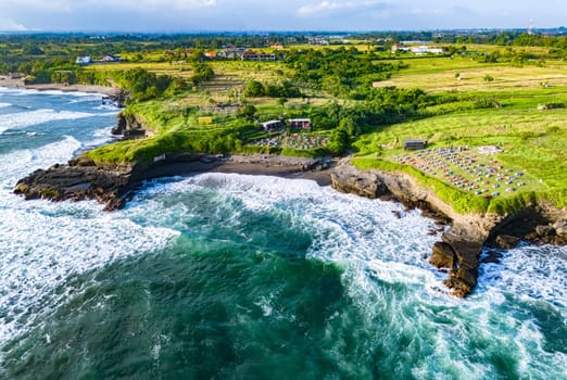 Cliff sea coast near Tanah Lot, Bali, Indonesia