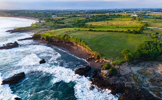 Cliff sea coast near Tanah Lot, Bali, Indonesia