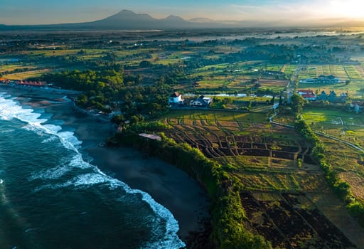 Cliff sea coast near Tanah Lot, Bali, Indonesia