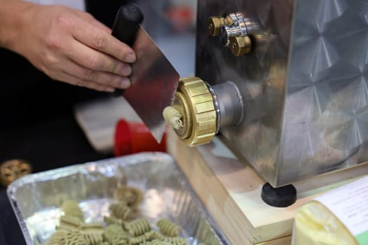 Italian pasta made using a pasta machine according to a traditional recipe