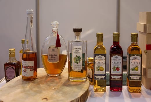 Cracow, Poland - November 17, 2022: International Wine Trade Fair ENOEXPO in Cracow. Producers of wine from all around the world meet the importers distributors and representatives.