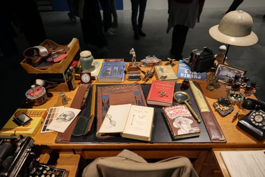 Venice, Italy - May 7 2024: Foreigners Everywhere 60th Venice Art Biennale in Venice. The Museum of the Old Colony by Pablo Delano. Art installation Explores the Legacies of Colonialism in Puerto Rico