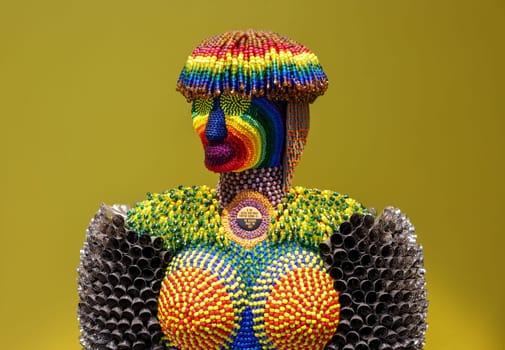 Venice, Italy - May 7 2024: Foreigners Everywhere 60th Venice Art Biennale in Venice. The space in wchich to place me by Jeffrey Gibson at USA Pavillon.