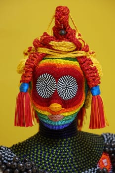 Venice, Italy - May 7 2024: Foreigners Everywhere 60th Venice Art Biennale in Venice. The space in wchich to place me by Jeffrey Gibson at USA Pavillon.