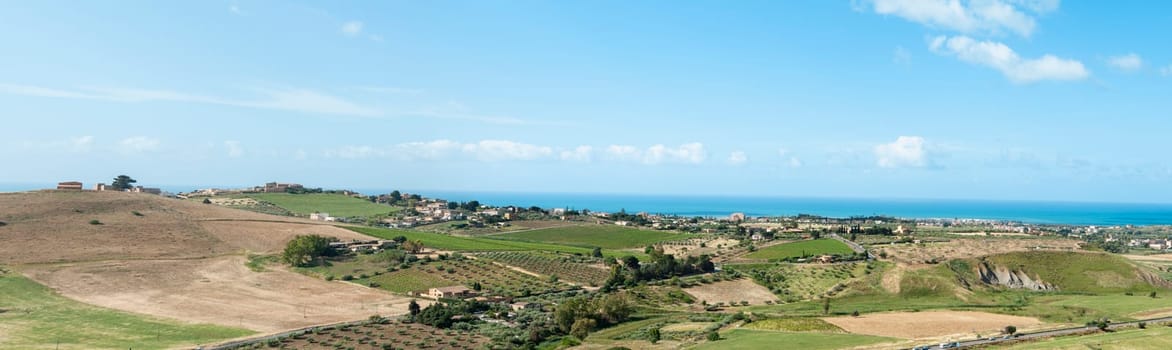 Panoramic view of the province of Agrigento, Sicily, Italy