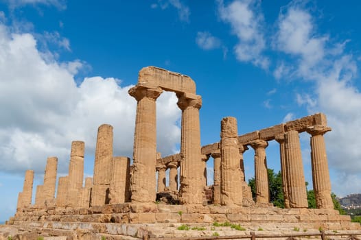 Agrigento, Sicily, Italy May 3 2024: The Temple of Juno in the Valley of the Temples in Agrigento