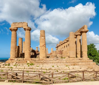 Agrigento, Sicily, Italy May 3 2024: The Temple of Juno in the Valley of the Temples in Agrigento