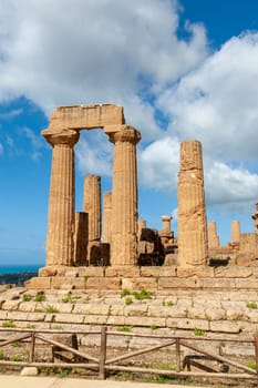 Agrigento, Sicily, Italy May 3 2024: The Temple of Juno in the Valley of the Temples in Agrigento