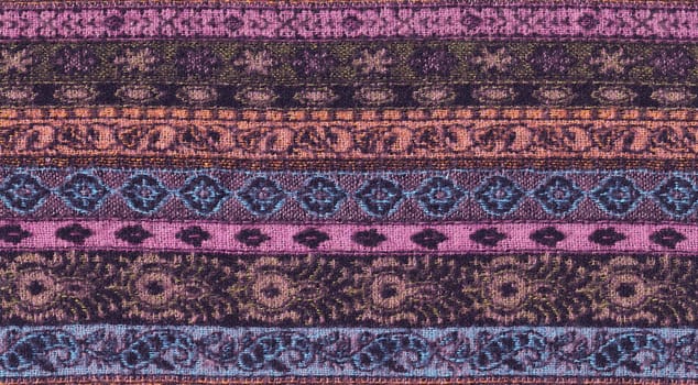 Nepalese textile background. Woven ethnic fabric