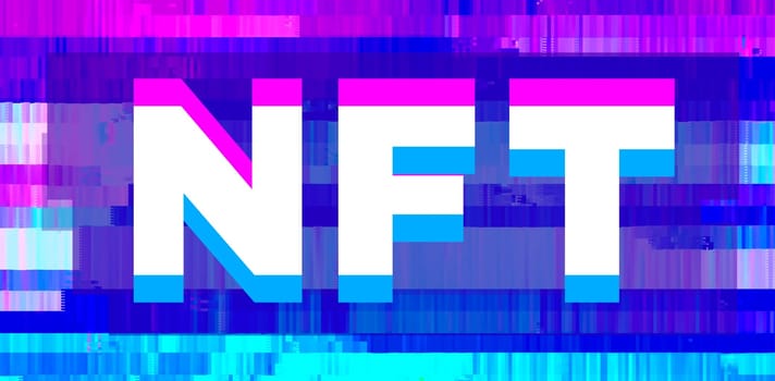Non-fungible token NFT vector on dark background