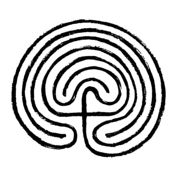 Crete traditional symbol. Cretan labyrinth