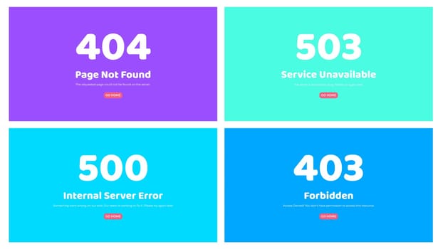 Web error pages layout vector design illustration