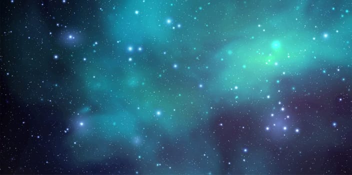 Space vector background with realistic nebula and shining stars. Magic colorful galaxy