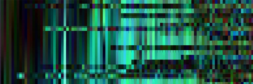 Trendy line art pattern with glitch on dark background. Modern style vector. Abstract blue geometric element