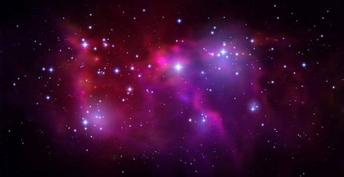 Space vector background with realistic nebula and shining stars. Magic colorful galaxy
