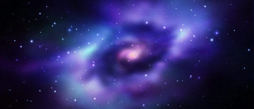 Space vector background with realistic nebula and shining stars. Magic colorful galaxy